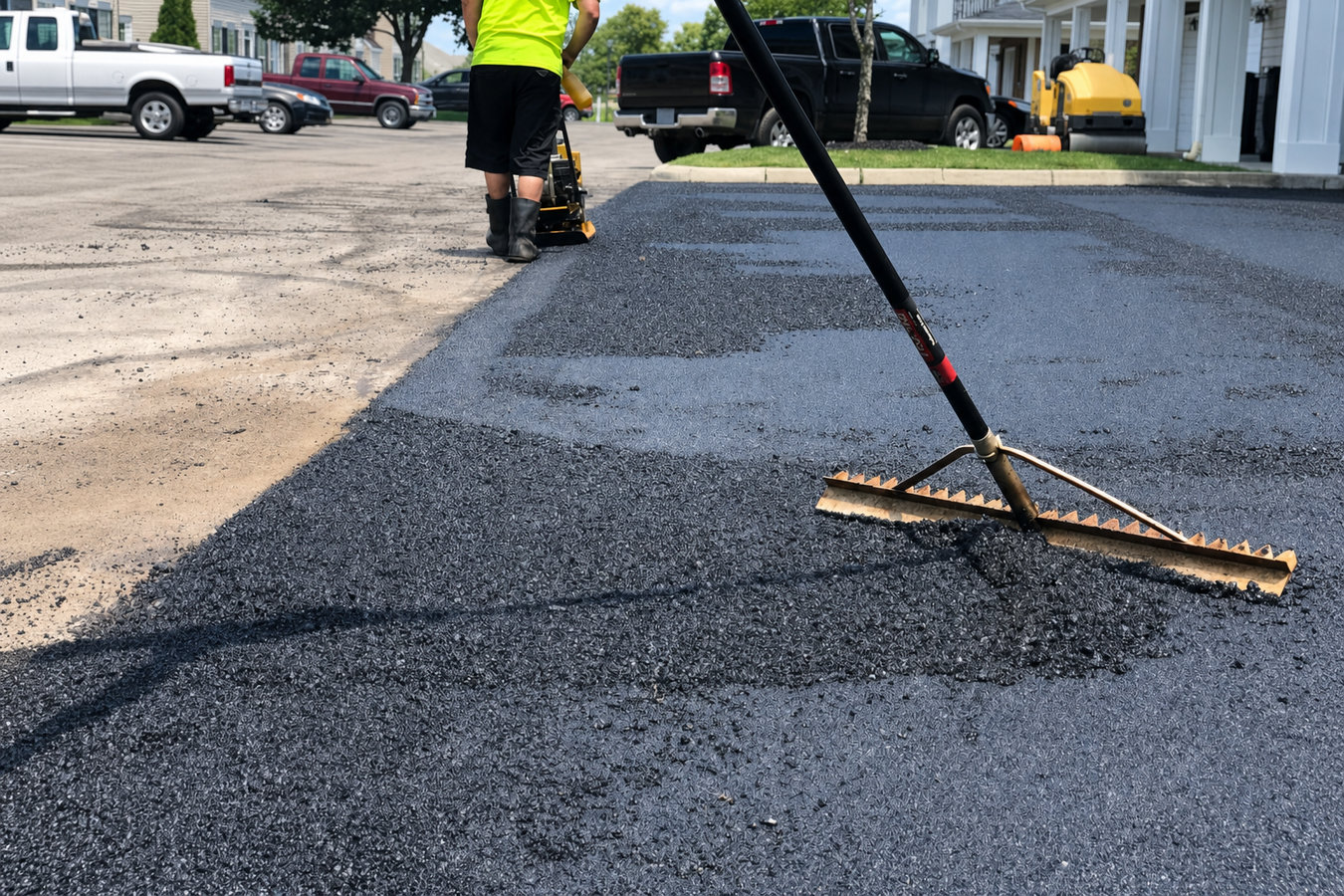 Commercial asphalt paving